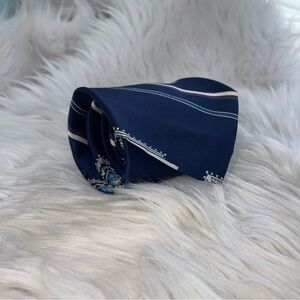 Vintage Designer Collection by Regal Tie Blue & White Stripe Geometric Pattern